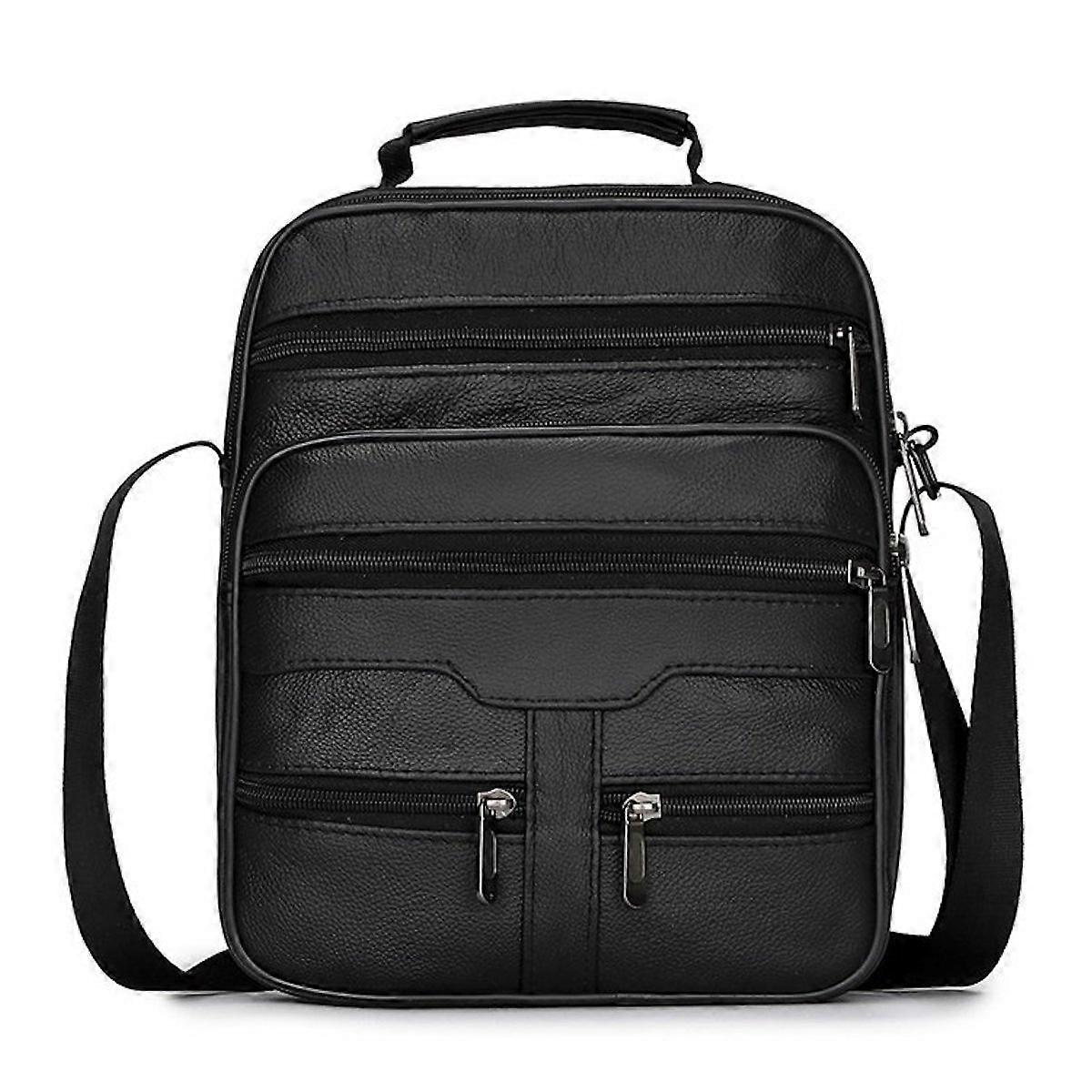 Multi-Layer Messenger Bag Men Shoulder Bag Crossbody Pack Satchel for School Work Multiple Pockets
