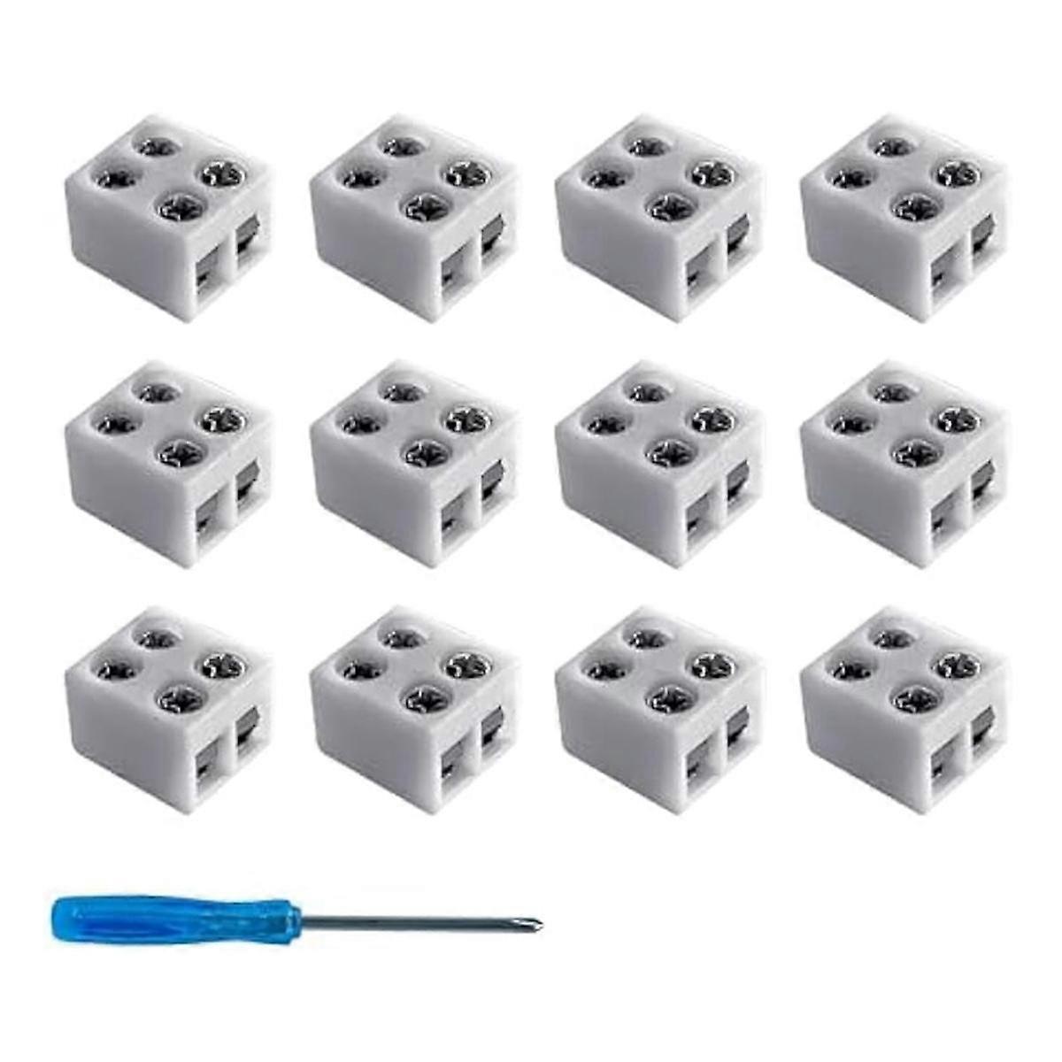 12PCS Led Strip Light Connectors Solderless 2Pin 8mm LED Connectors Strip to Wire for 5-24v Single Color LED Light Tape