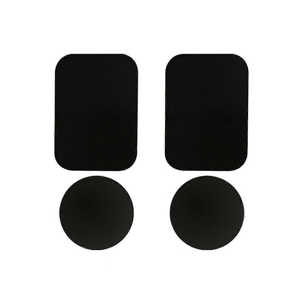 4 Pcs Mount Metal Plate Phone Guide Magnet Sticker Universal Round and Square Guide Magnetic Car Mounts Full Adhesive Stickers for Mobile Phone Naviga
