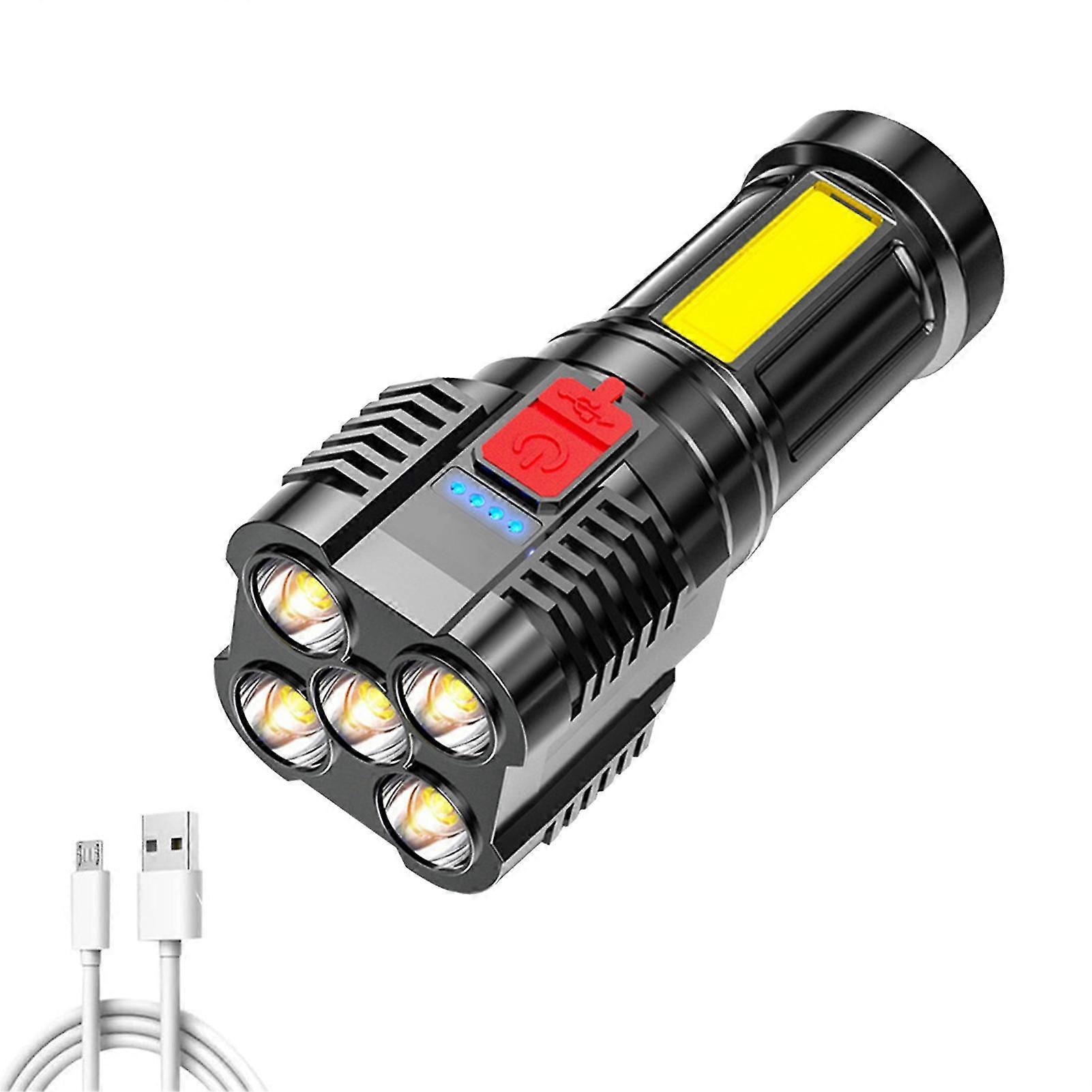 Night 5 Nuclear Explosion USB Rechargeable Camping Torch Led Flashlight Handheld
