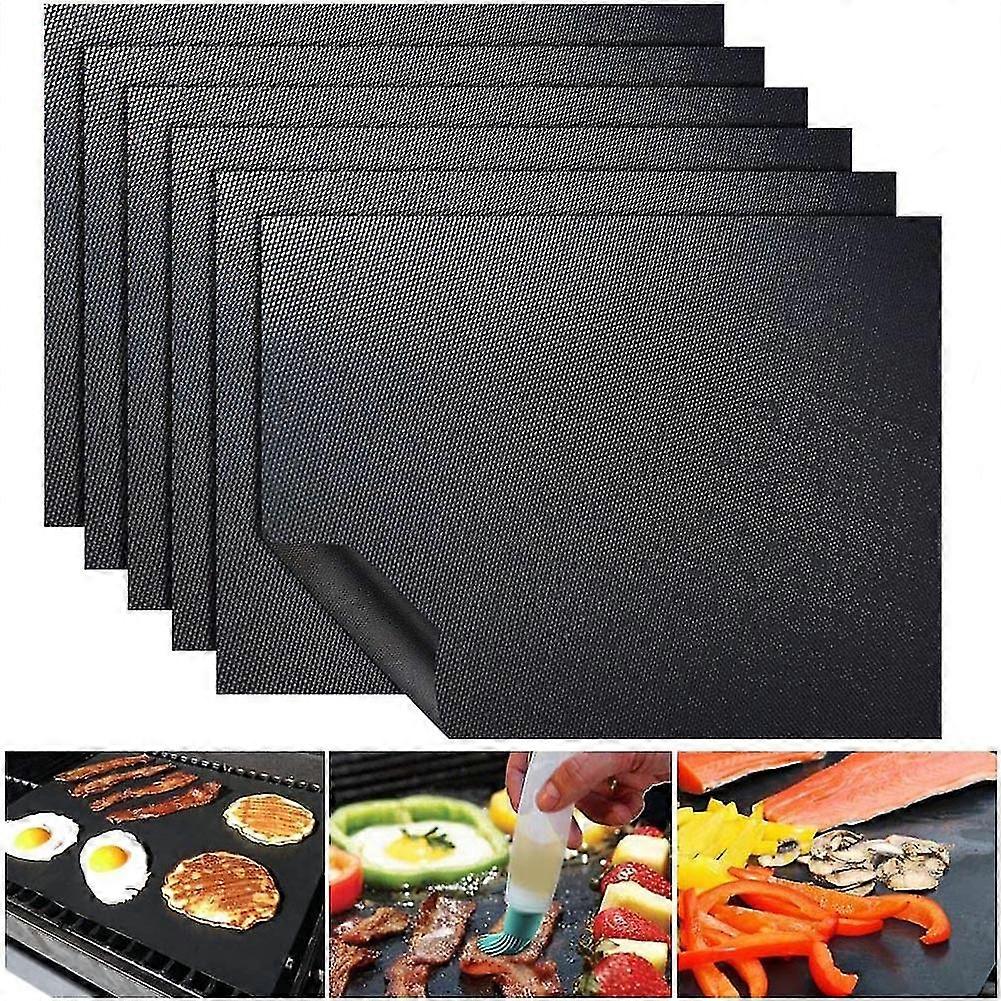 Grill Mat - Set Of 5 Heavy Duty Bbq Grilling Mats/ Non Stick/ Reusable/ Easy To Clean Baking Matte