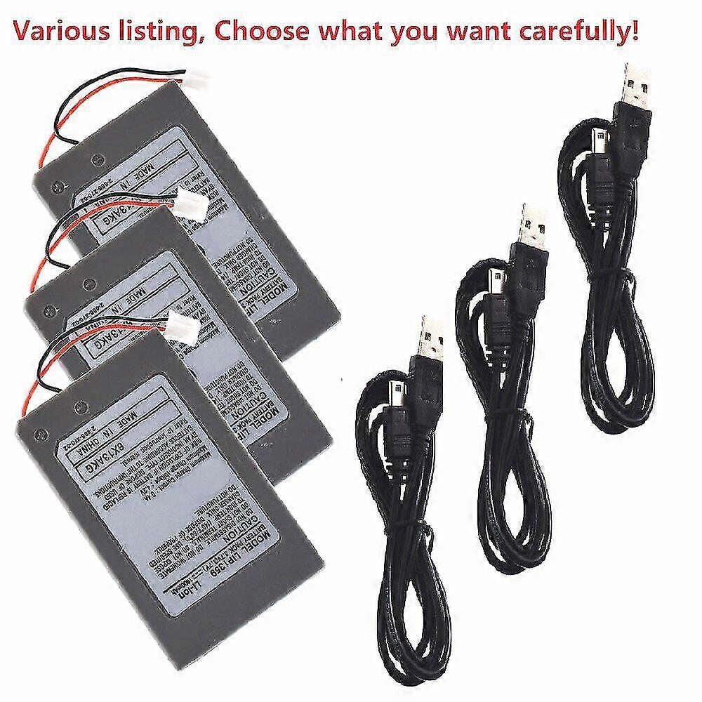xjcompatible with PS3 PlayStation 3 Dualshock 3 Controller Battery + Cable CECHZC1E /CECHZC2E