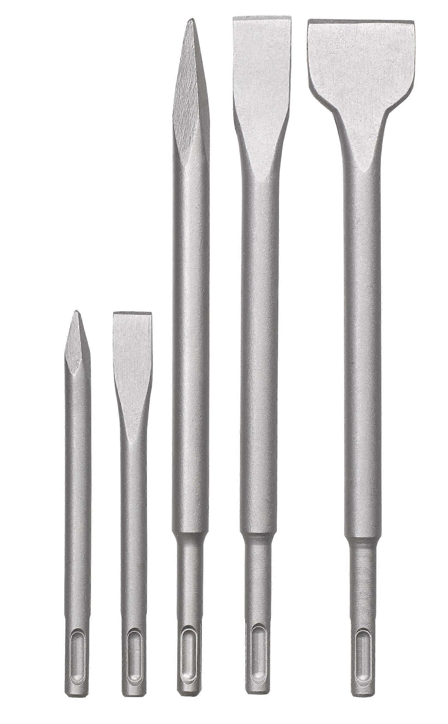 SDS-Plus Hammer chisel set, 5 piece chisel set for stone and concrete in plastic case