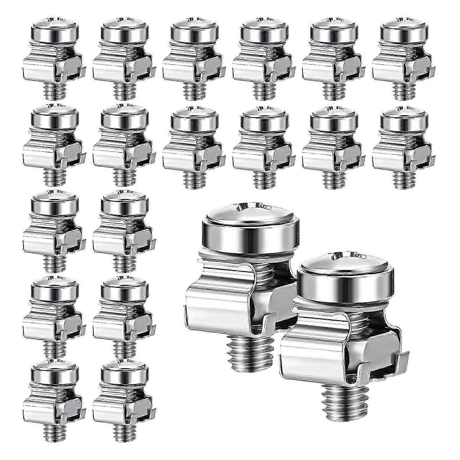 50 Sets M6 Rack Screws Set 20mm Screws and Cage Nuts Rack Mount Screws and Square Insert Nuts Server Happy H