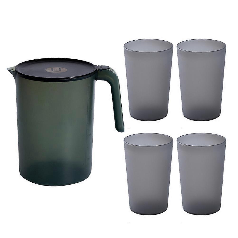 1 Set Plastic Cold Water Kettle with Cups Transparent Water Pitcher Set