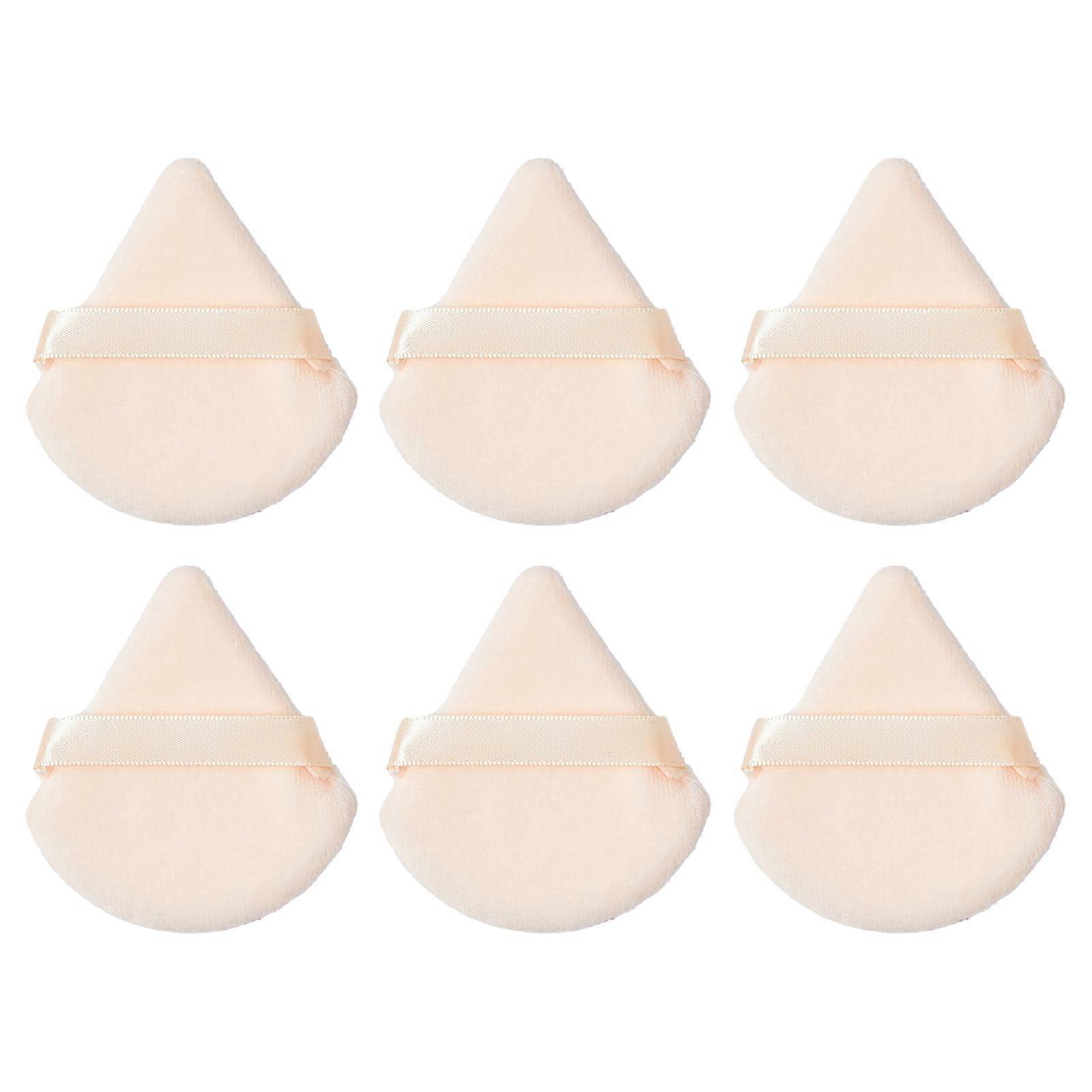 6 Stück Dreieck Make-up Puderquaste für Gesicht Puder Soft Triangle Velour Puder Puff Wiederverwendbar