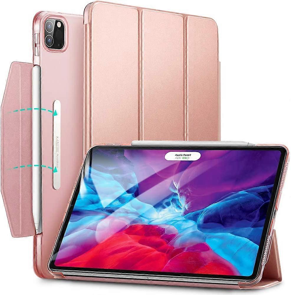Yippee Trifold Smart Case for iPad Pro 12.9 2020/2018, Lightweight Stand Case with Clasp, Auto Sleep/Wake [Supports Pencil 2 Wireless Charging], Hard 