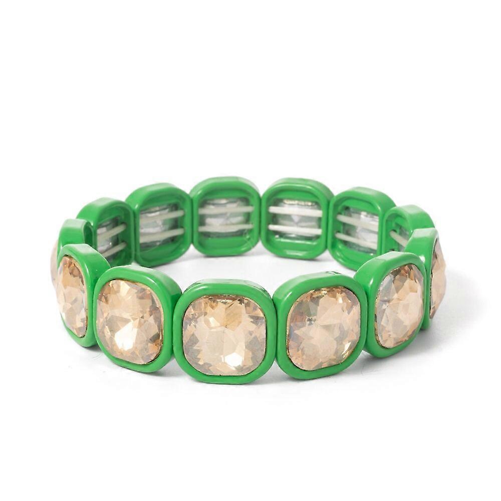 Big Crystal bratara elastica Email Stretch sticla Bangle Tile șirag de mărgele brățară pentru femei
