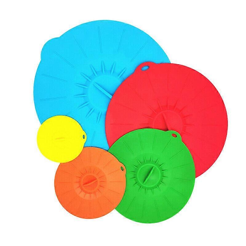 Set of 5 silicone food storage lids Reusable silicone lids (A-5-F6)