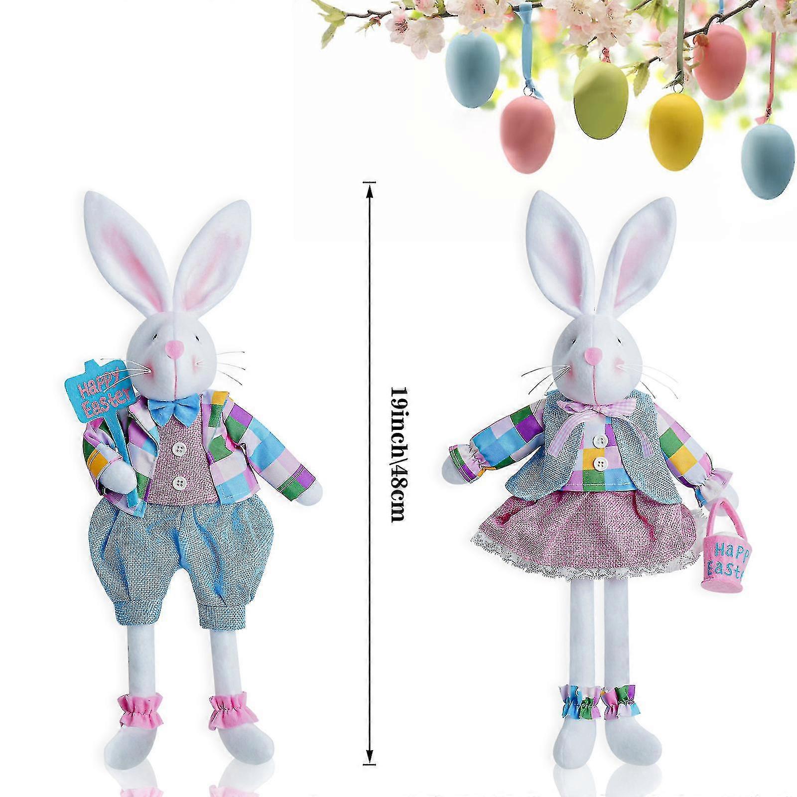 28% rabatt!påskkanin docka korg kanin action figur 48cm påskgåva barngåva plysch docka hög kvalitet