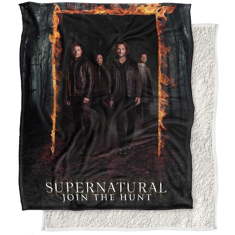 LOGOVISION Supernatural Blanket, 50*60 cali, Fire Frame Silky Touch Sherpa Back Super Soft Throw BlanketMTWLF1619