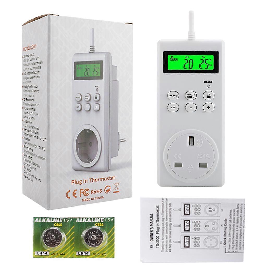 Temperature Controller Thermostat Outlet Socket Plug Heating Cooling for Reptile