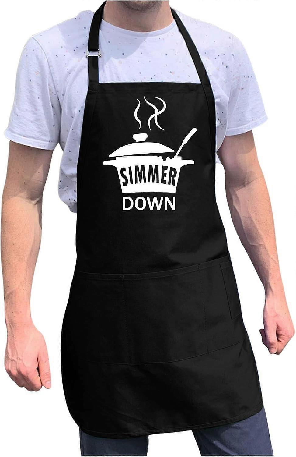 Simmer Down Apron BBQ & Kitchen Apron 1 Size Fits All Adjustable