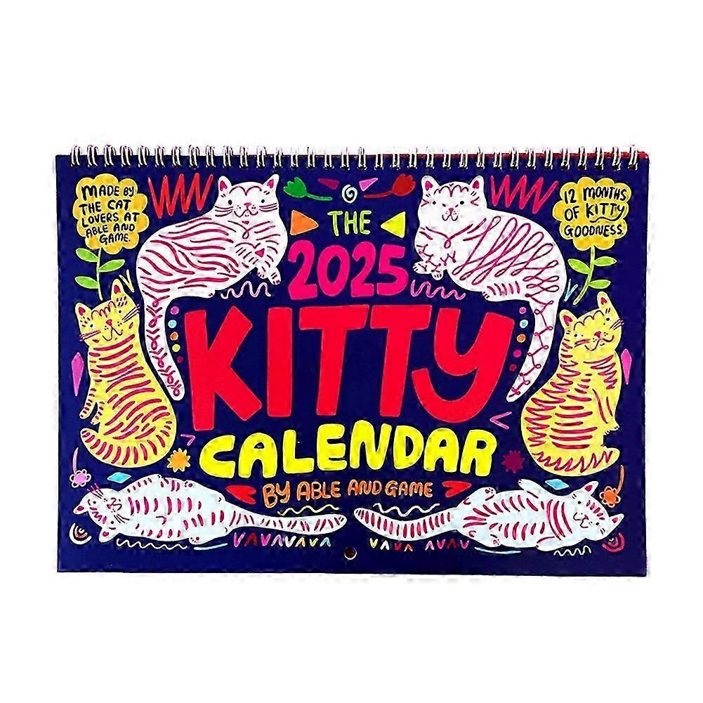 2025 Kittys Calendars Funny Hangable Monthlys Wall Calendar Present for Cat Lovers
