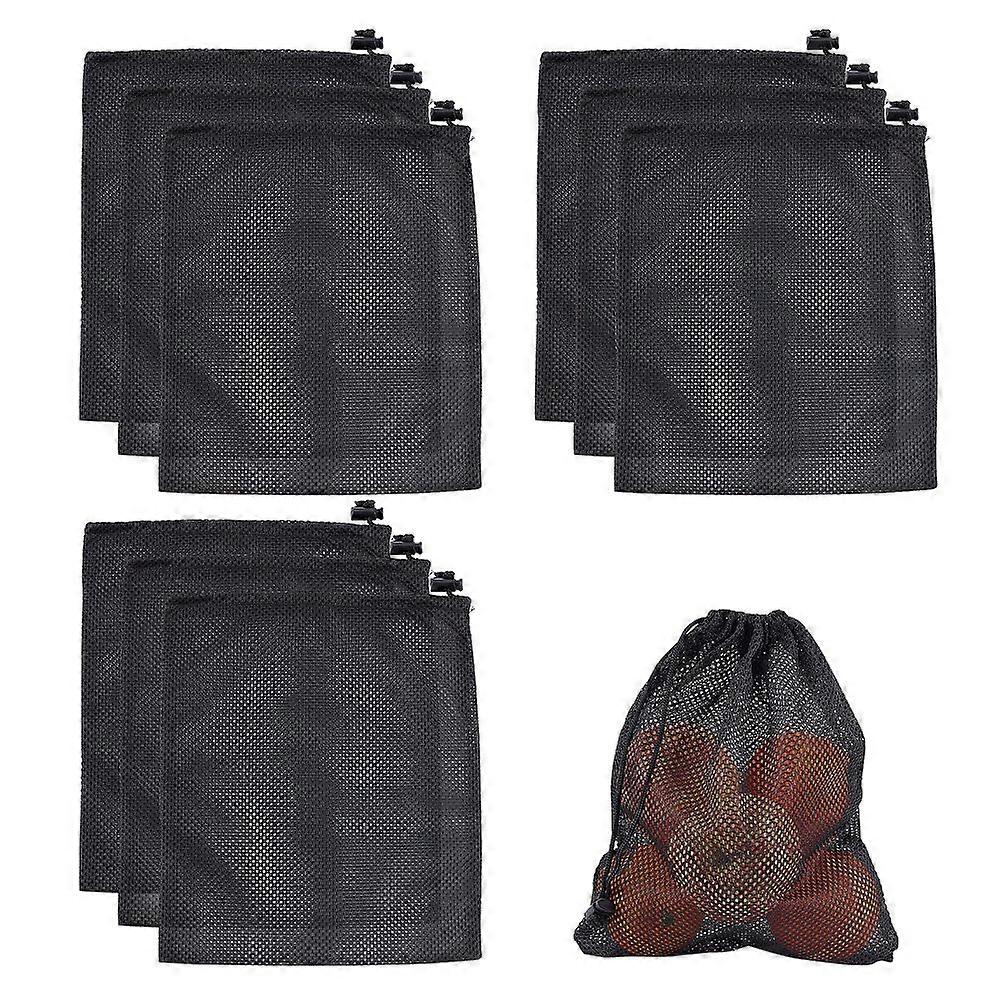 Polyester Packing Storage Bag Drawstring Bags Black 29x24.5x0.4cm