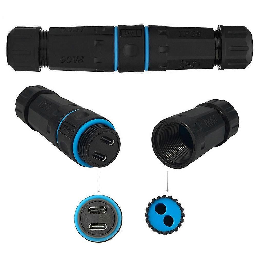 10Gbps Dual Type-C Outdoor IP68 Waterdichte Connector M20 Pass Through Data Transfer Oplaadadapter