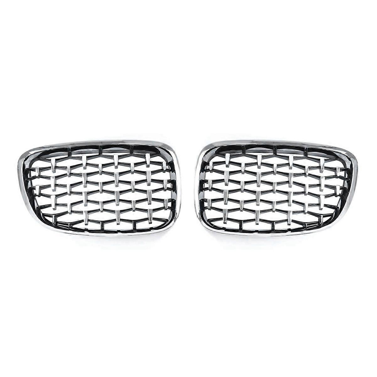 For 5 Series GT F07 Hatchback 2010-2017 Car Silver Diamond Meteor Style Front Grille