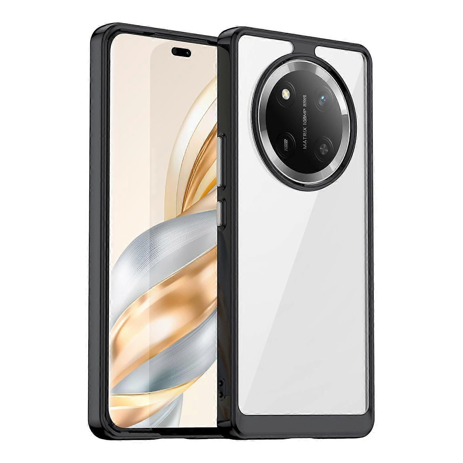 For Honor Magic 7 Lite Colorful Series TPU Acrylic Hybrid Case Black