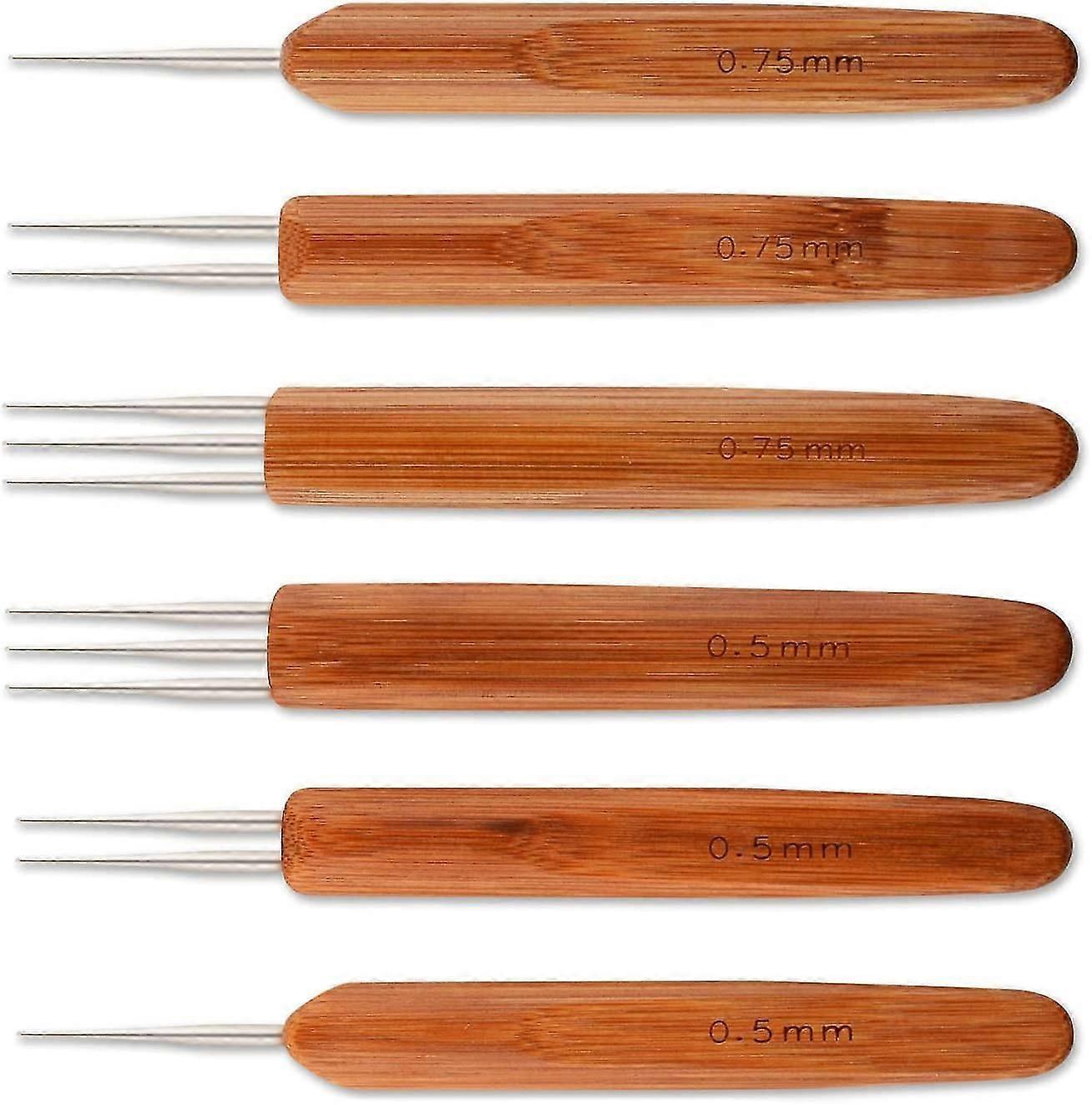 6 Pieces Crochet Hook 0.5mm 0.75 Mm Needle Weaving Crochet Braid Craft