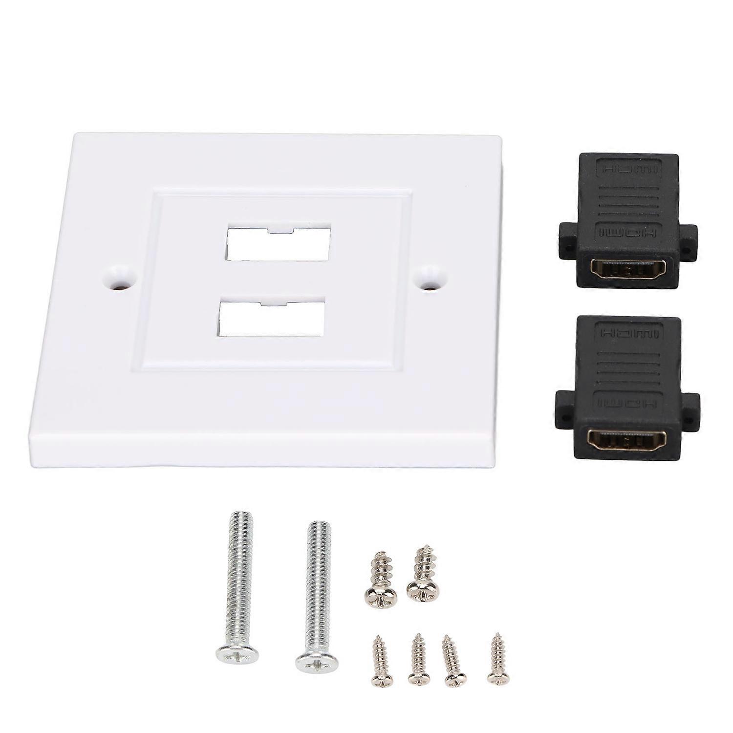2 Port HD Multimedia Interface Wall Panel HD Multimedia Interface Socket Panel Cable Extension Coupl