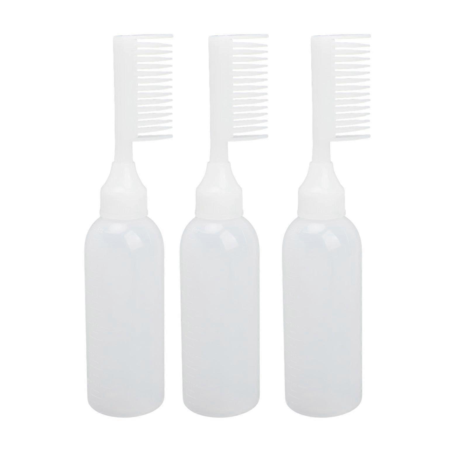 3-Pack Hair Comb Squeeze Bottle Applicator - Empty PE Root Comb Bottles