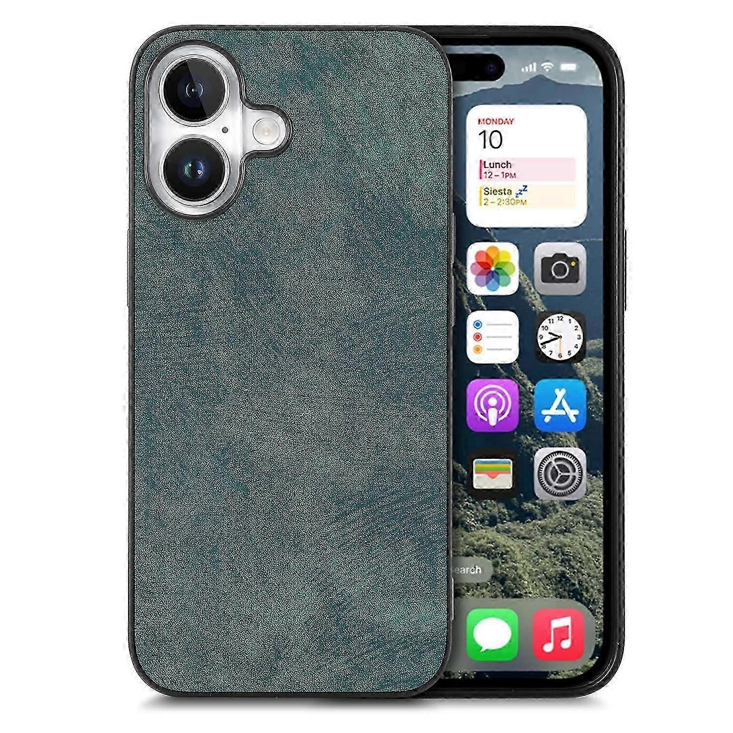 For iPhone 16 Plus Case Retro Leather + TPU Shockproof Protective Phone Cover -