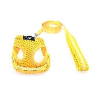 Adjustable Breathable Chest Back Traction Rope Pet Outdoor Walking for Large Size Dogs Kitten Puppy Outdoor Accessories  Yellow Bust 25cm by 37cm