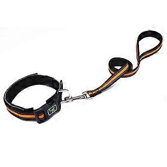 Pet Dog Collar Reflective Cat Collar Anti-Dirty Easy to Clean for Big Small Dog New High-quality Kitten Pet Accessories  XL Orange 20mm leash