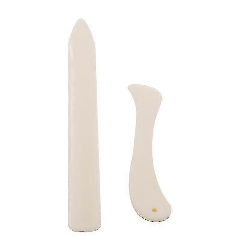 Paper Creaser Set, White Bone Folder Paper Creaser, Scoring Crafting Folding Paper Leather Craft Origami Tools For Paper Crafts, Bookbinding, Card(2 S