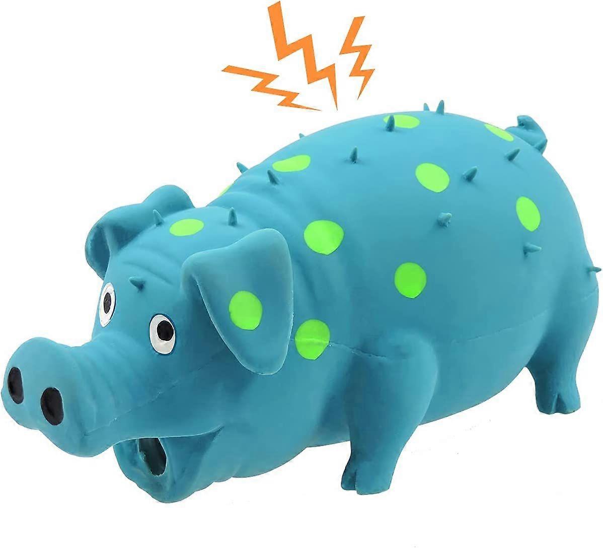 Dog Squeaky Toy, Dots Latex Dog Chew Toys with a Oinks Sound Squeaker Grunting Pig Dog Toy Durable Self Play 8" Dog Squeeze Toy for Dental Biting Chas