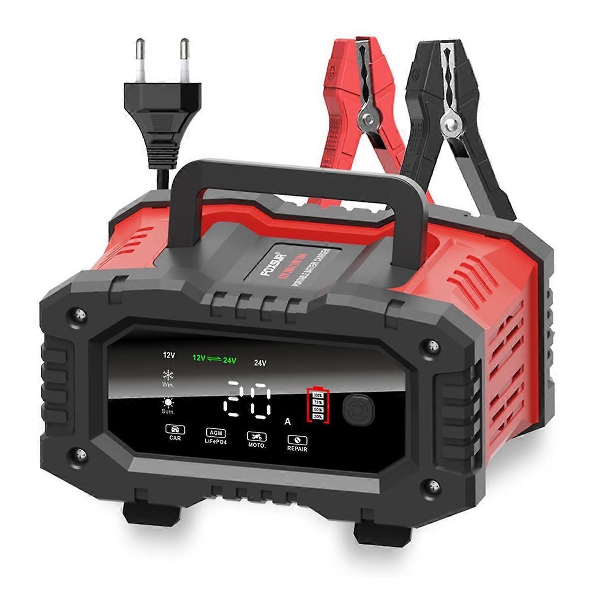 Car Battery Charger, 12V/20A and 24V/10A Automatic Smart Trickle Charger Maintainer, 300W Fast Cha
