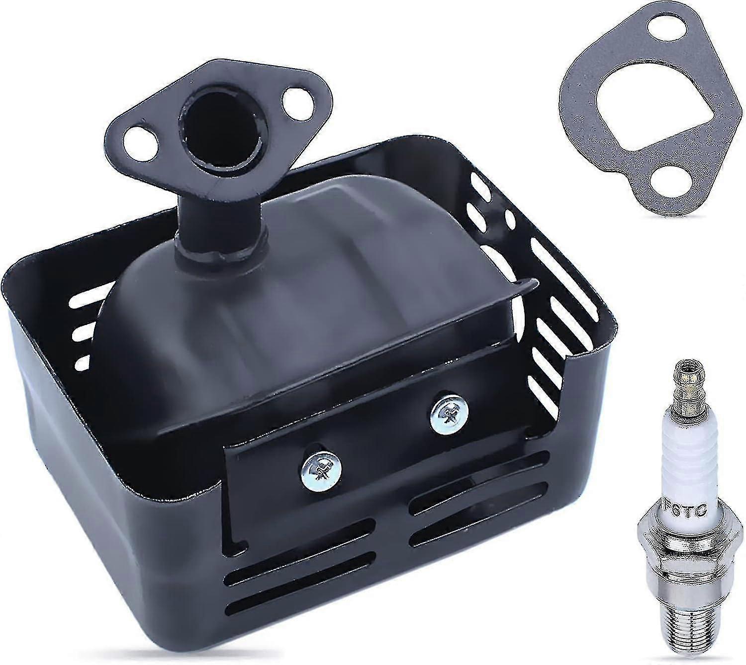 Exhaust Muffler Kit For Honda Gx200 Gx160 Gx120 Gx140, Adefol Exhaust With Pipe + Gasket + Spark Plug Replacement Parts Engine Muffler Accessori