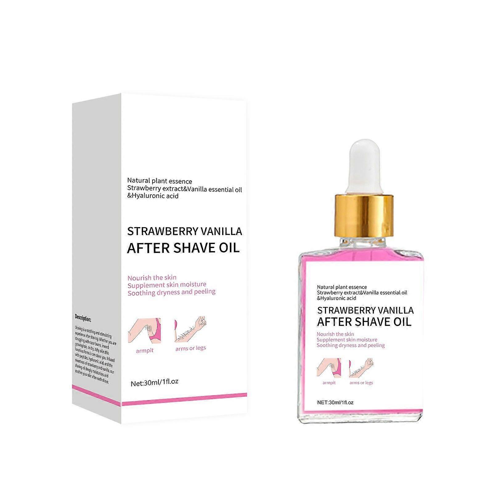 Strawberry Vanilla After Shave Oil women for Smooth Skin, Soft Serve After Shave Oil, Truly After Shave Oil Strawberry, Prevent Ingrown Hairs & Drynes