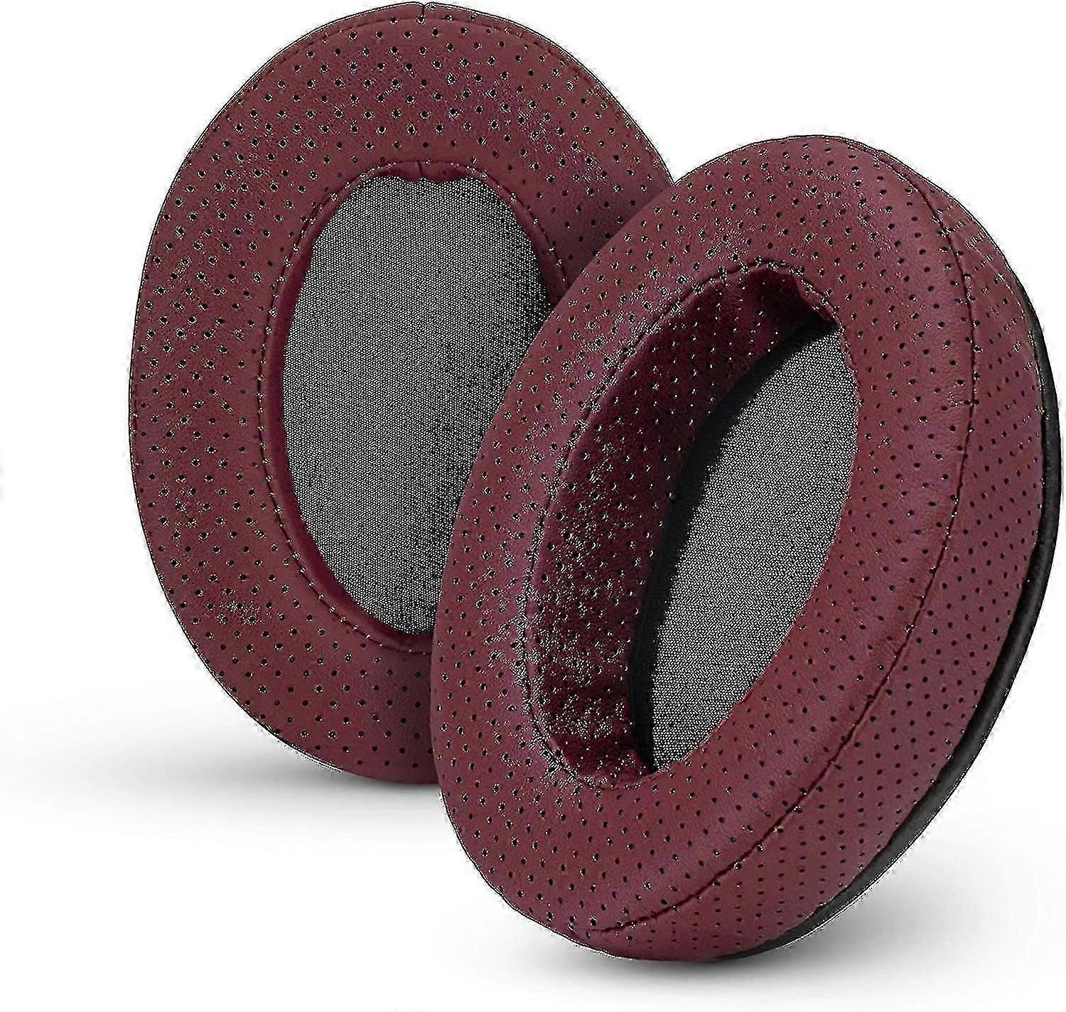 Replacement Memory Foam Earpads - Suitable For Many Other Large Over The Ear Headphones - Akg, Hifiman, Ath, Philips, Fostex (perforated Red)