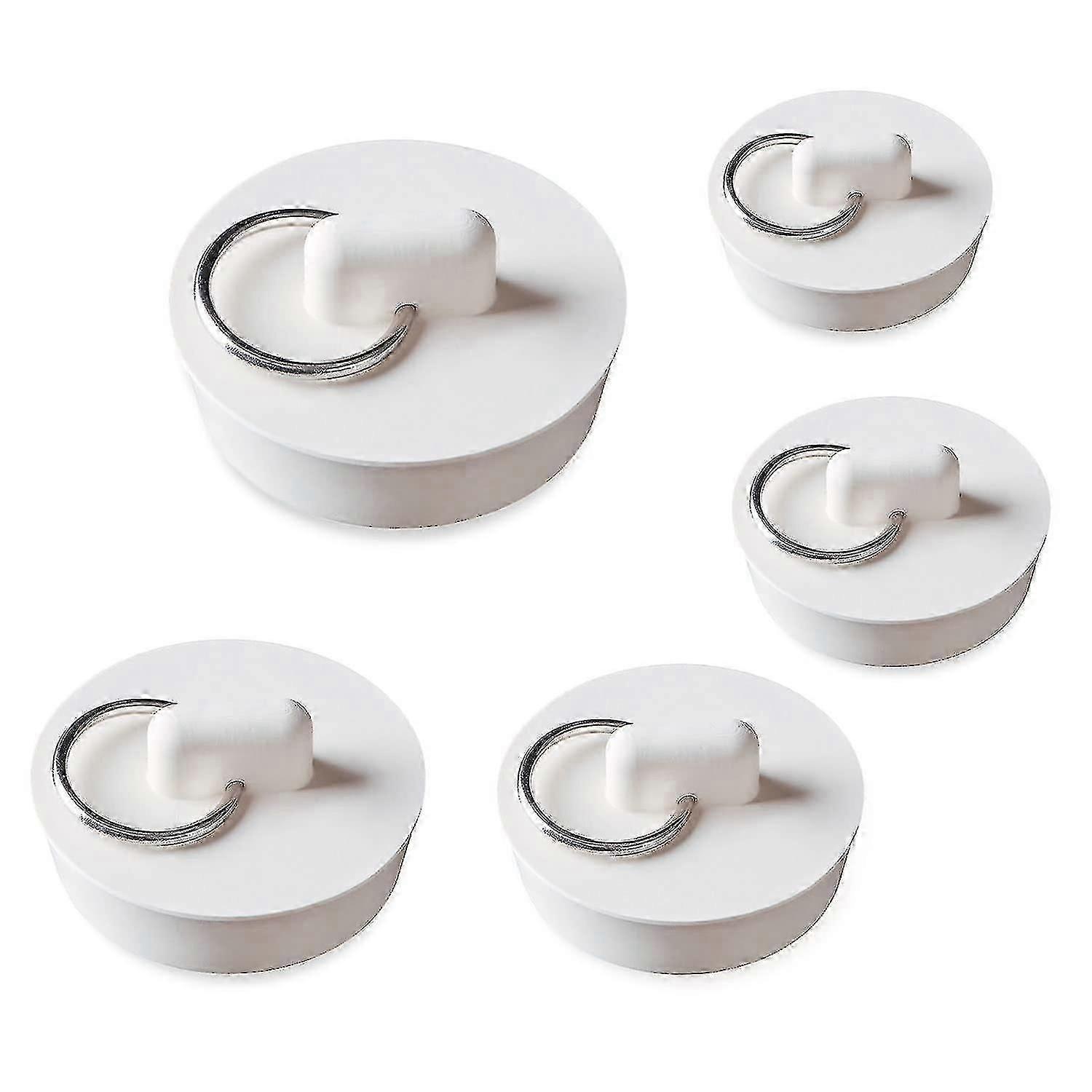 5 stycken badkarspropp gummi handfat propp 5 storlekar vit diskbänk avloppspropp set diskbänkspropp zekai