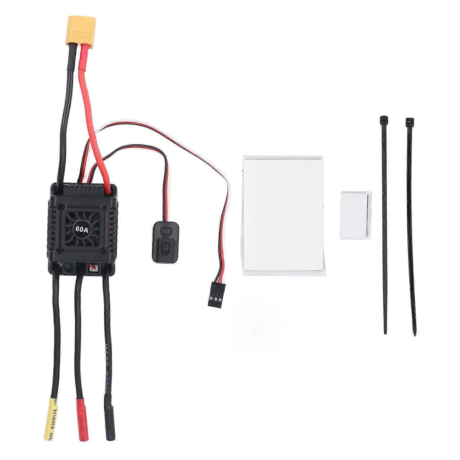 RC Brushless ESC 60A Water Proof External Programming Port Electric Speed Controller for 1/10 RC Car