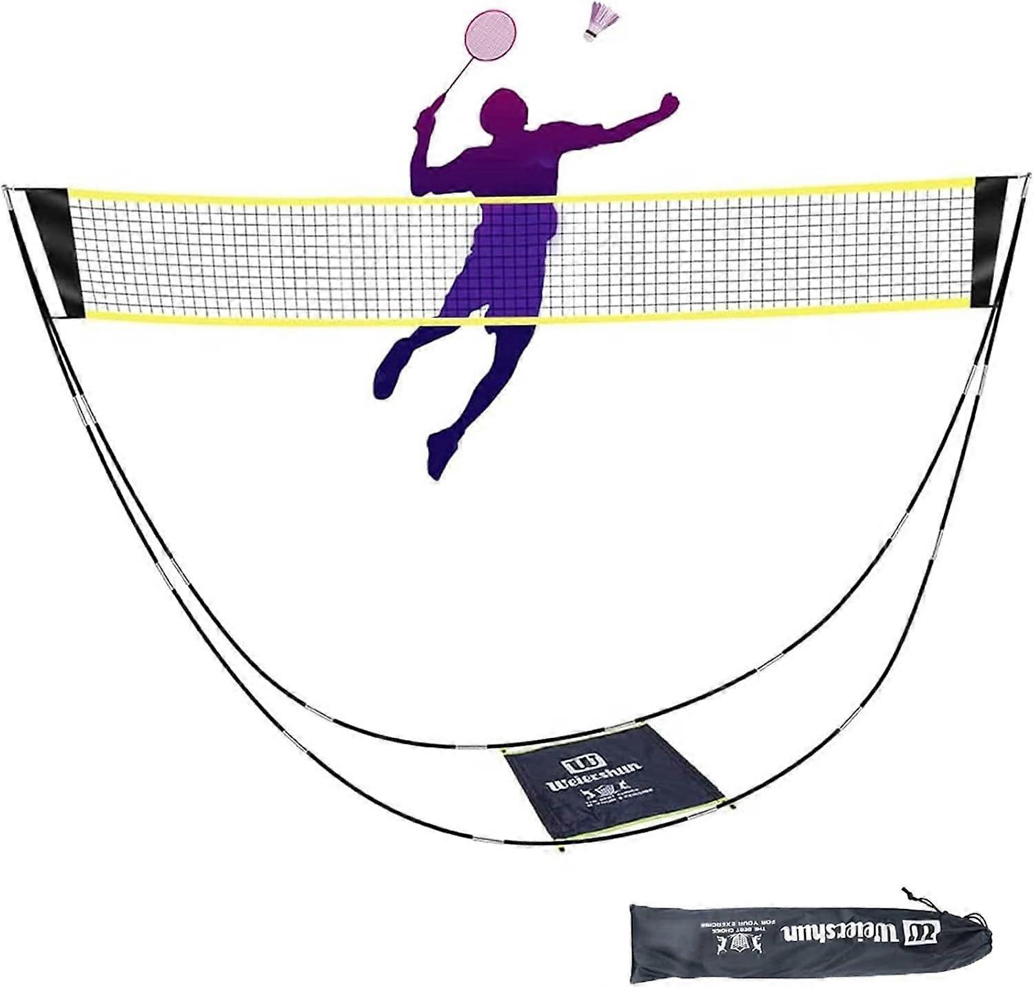 Portable badminton net for garden, pickleball, beach kids volleyball net, folding badminton net for adults kids indoor outdoor sports training, easy t