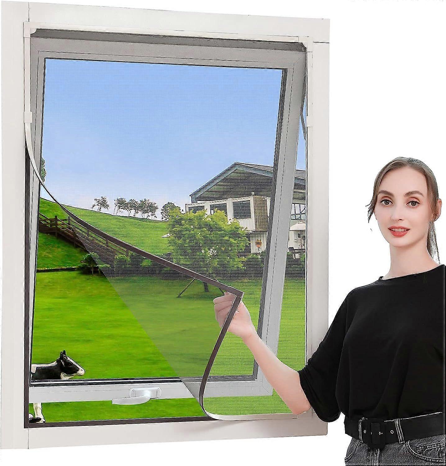 80 x 150 cm Magnetic Cuttable Anti-Insect Window Mosquito Net, Magnetic Mosquito Net Curtain with Adjustable Frame, Washable, No Punching Needed, Fire