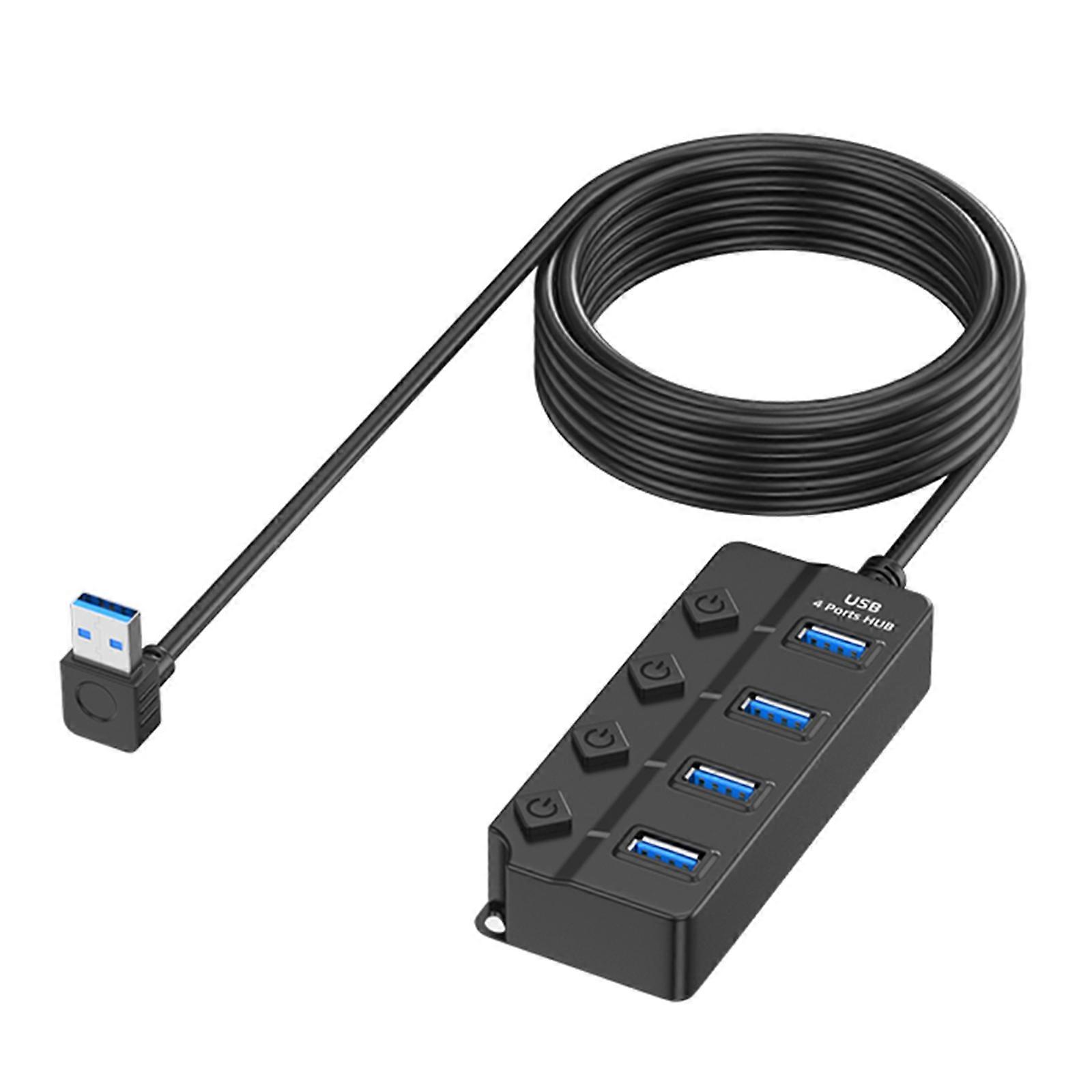 USB 2.0 Hub 4 Slots With Separate Power Switches Multiple Port For Efficient Data Management Splitter Multicolor