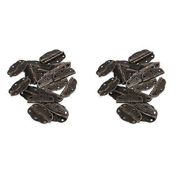 20 Mini Butt Hinges Bronze Iron for Jewelry Boxes, Model Making, and Storage Solutions