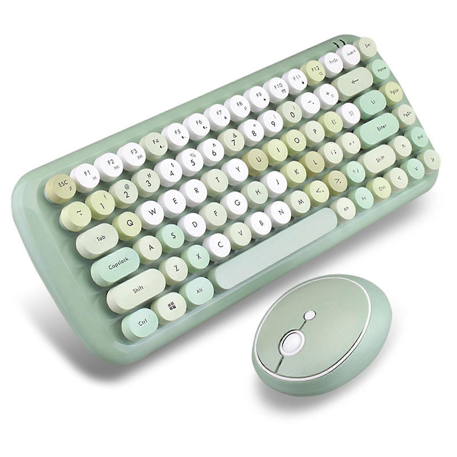 Mofiikeyboard Mouse Combo 2.4g Wireless Mixed Color Slim Quiet Office Lady Gifts