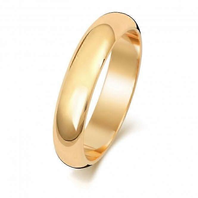 Wedding Band 9ct D Shape 4 mm Wedding Ring W104M