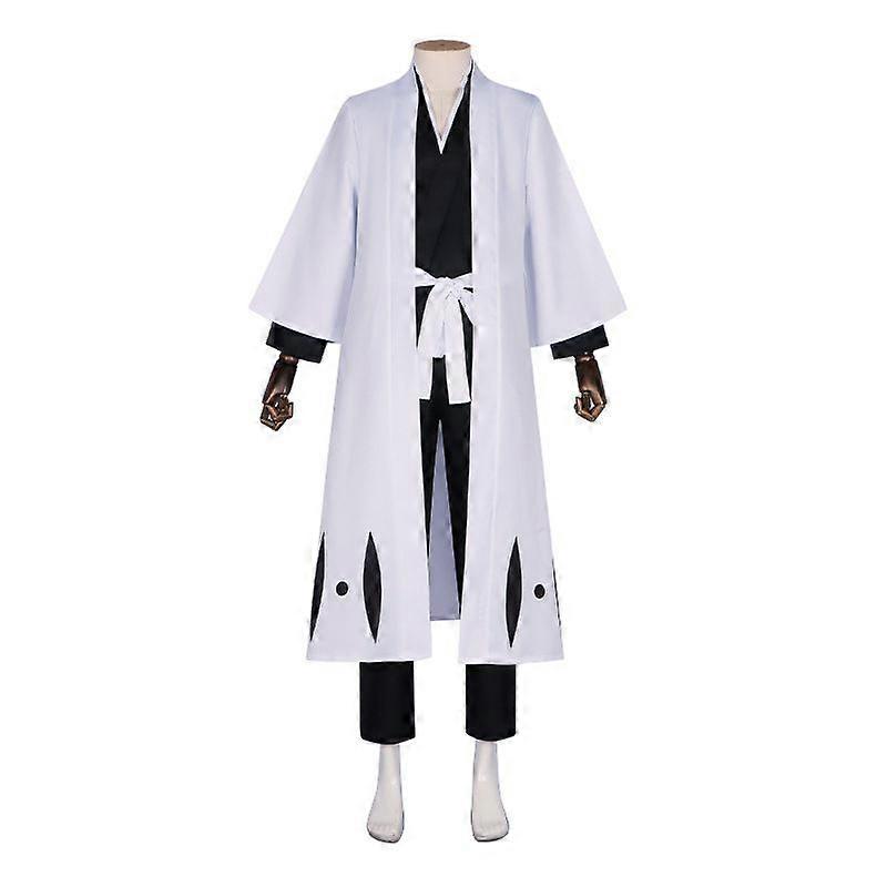 Anime-Style Captain's Haori Costume Set - Elegant Long Battle Robe with Embroidered Coat for Cosplay Events & Halloween