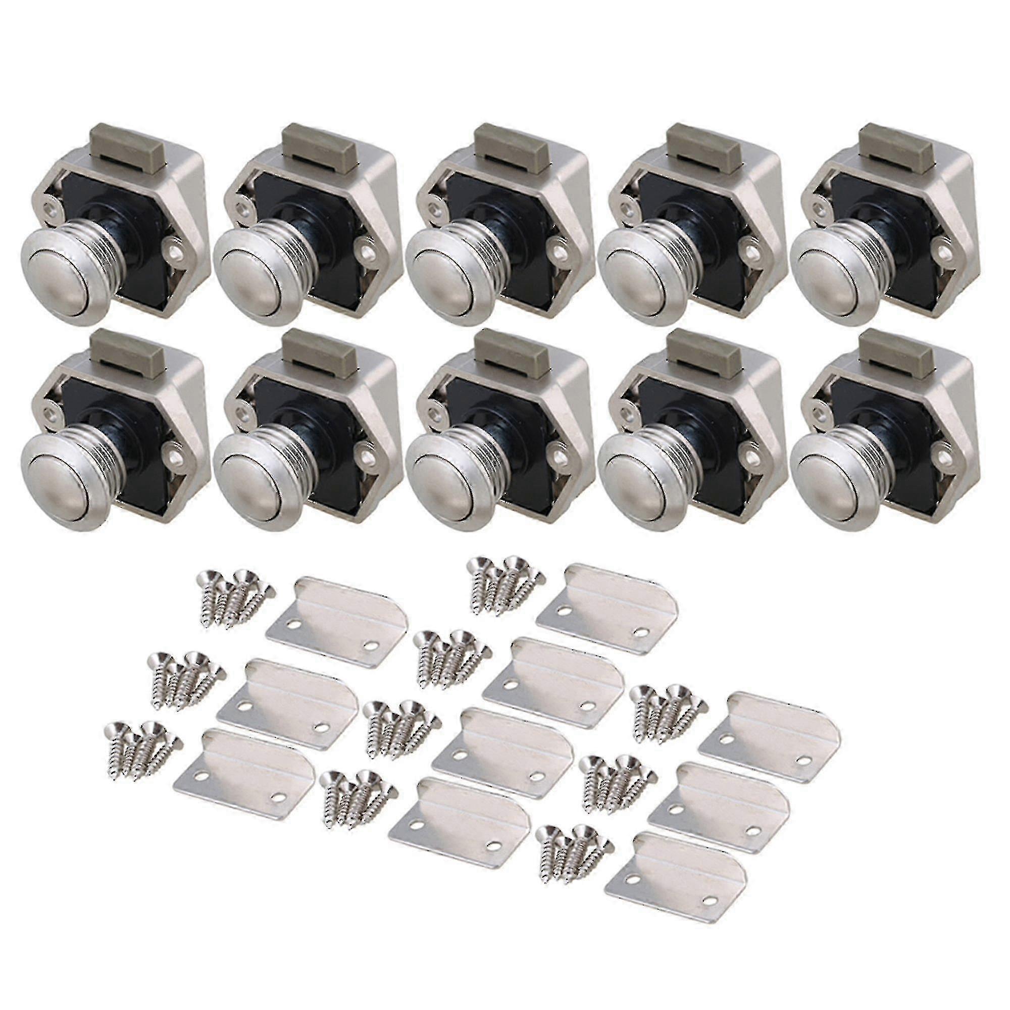 10pcs Push Button Cabinet Latches for RV, Camper, Motorhome & Caravan Doors Ideal Gift