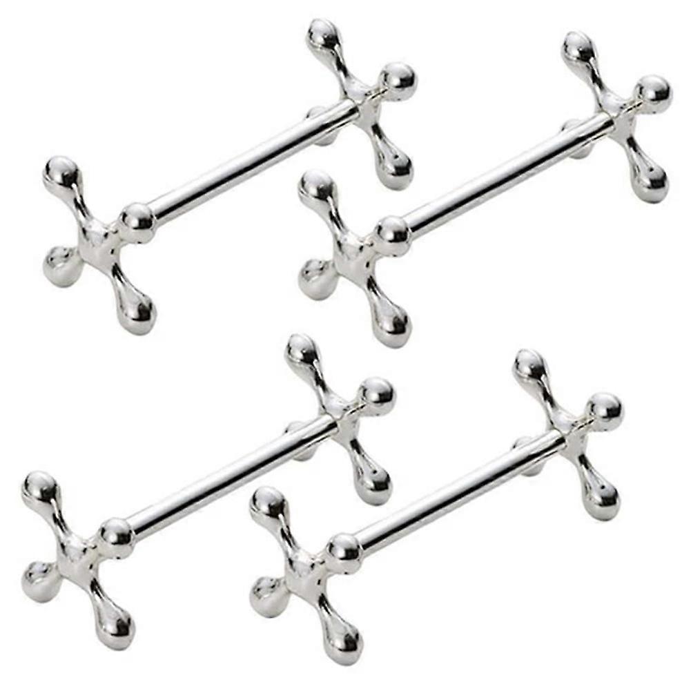 4 pcs alliage de zinc baguettes support métal artisanat décoration (argent)