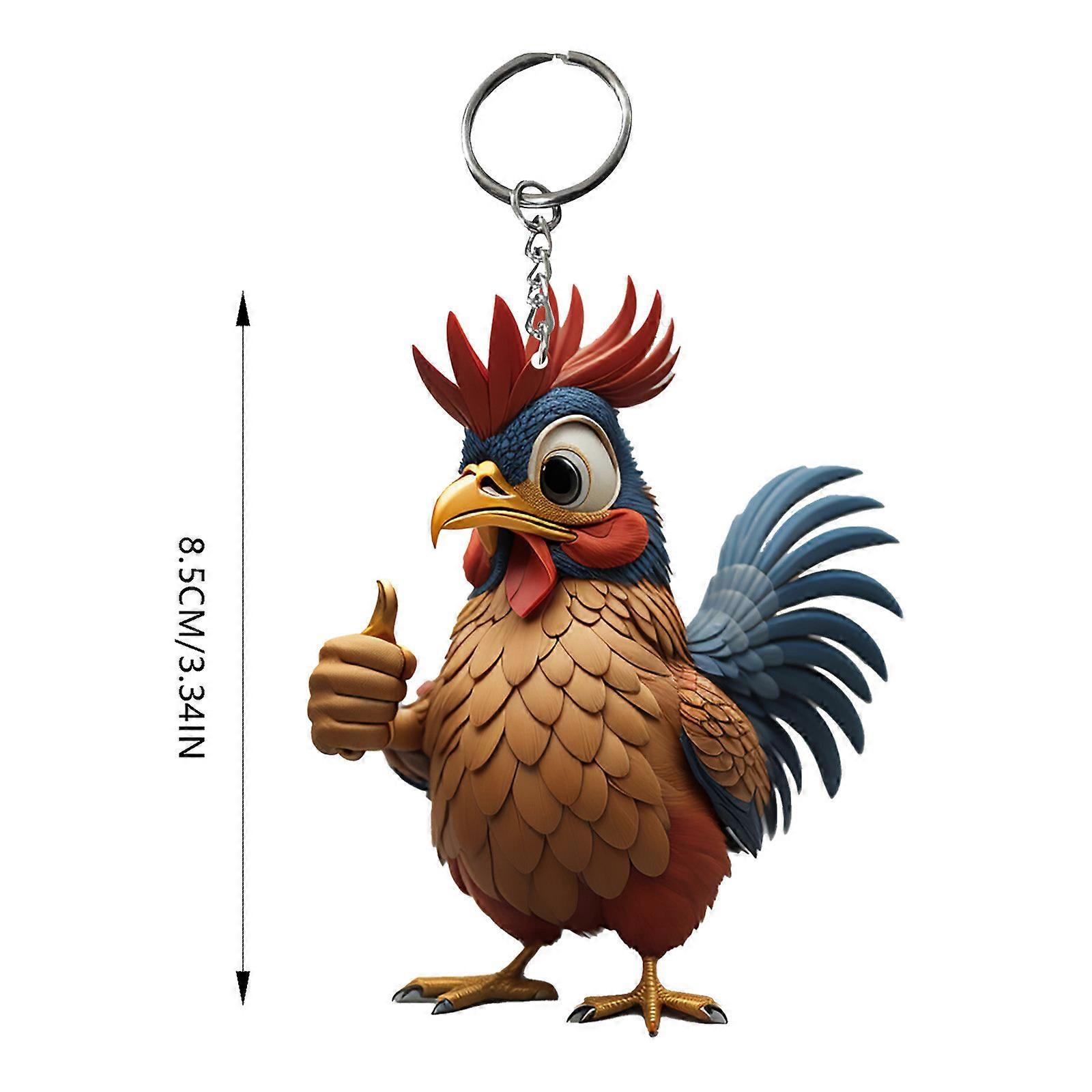 Coq Pendentif Clé Sac à dos Artisanat Pendentif Poulet Porte-clés PUW0656