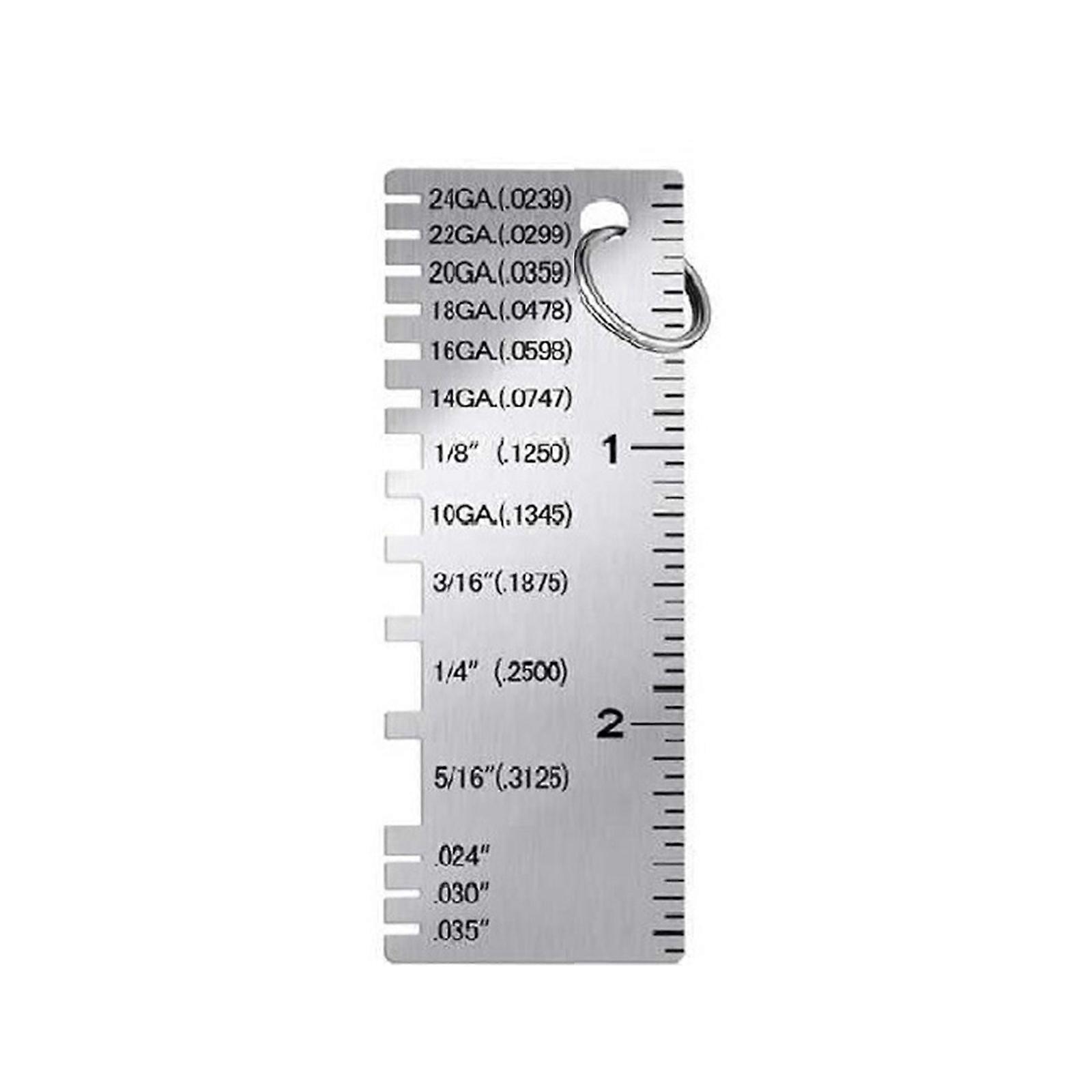 Jauge de fil double face Jauge de fil en acier inoxydable Jauge Mesureur Règle pour une inspection et une mesure précises Argent