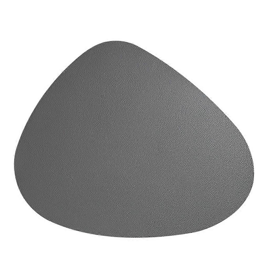 PU Placemats Table Waterproof Non-Slip Insulation Leather Table Napkins Nordic Style Tableware Coasters Cup Mat 5 Colors Dark Gray