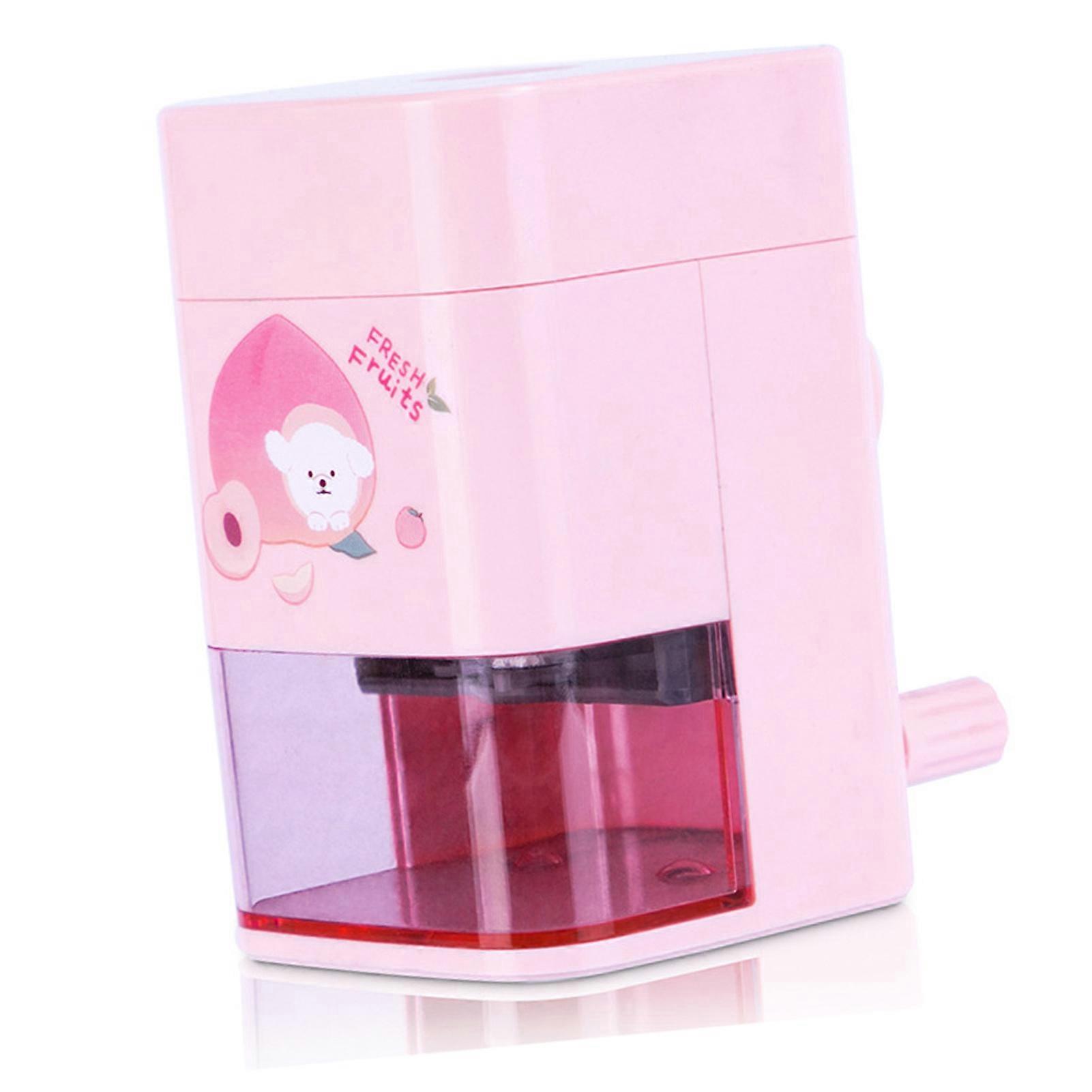 Pencil Sharpener Hand Crank Pencil Sharpener Automatic Safety Children Pencil Sharpener for Classroom Dormitory Roseate 