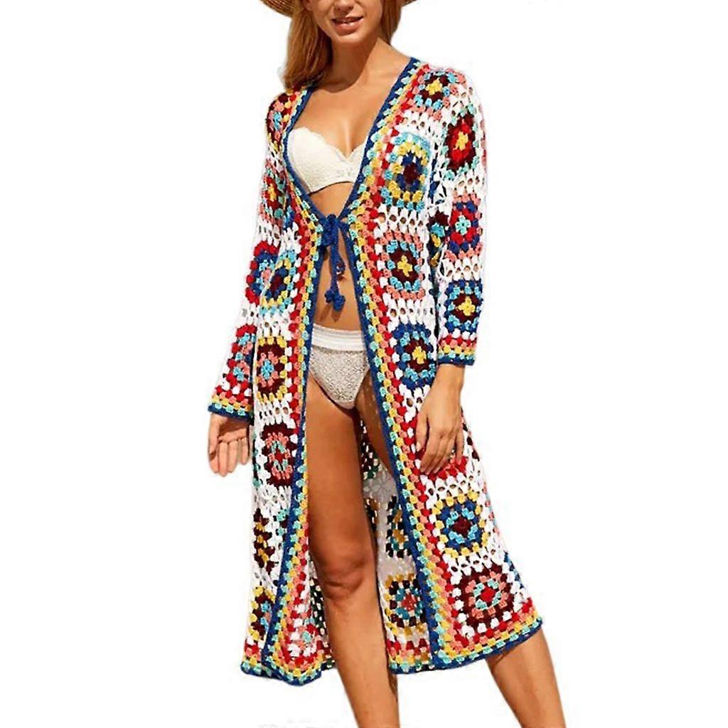 Cardigan long de plage Maillot de bain ouvert sur le devant